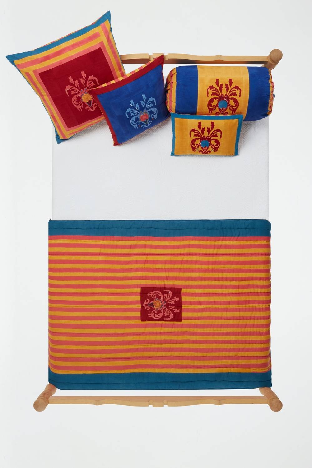 Lisa Corti Trapunta Reversibile 110x180cm Brocade Royal Blue