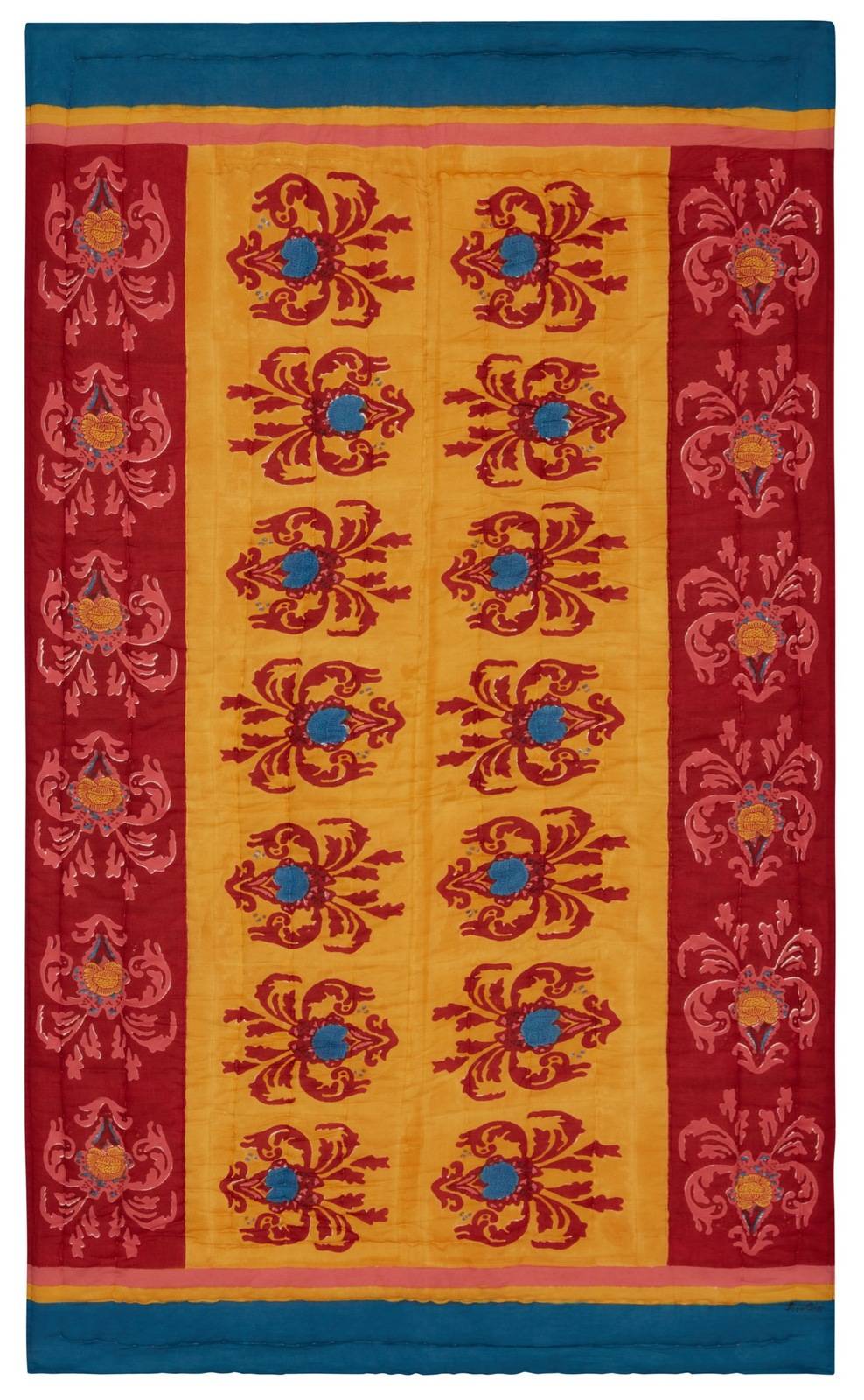 Lisa Corti trapunta reversibile 110x180cm brocade royal blue