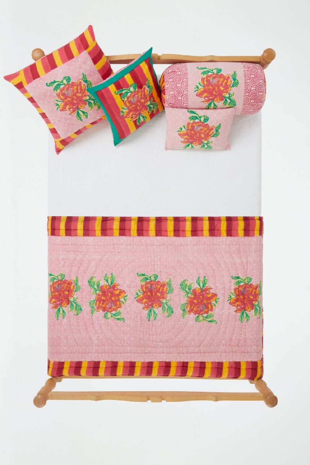 Lisa Corti Trapunta Reversibile 110x180cm Camelia Magenta Pink