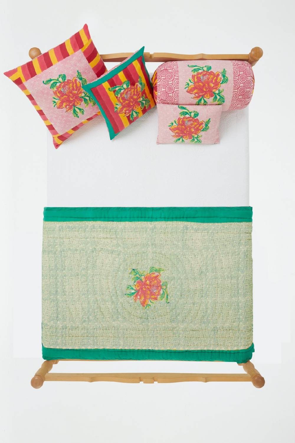 Lisa Corti Trapunta Reversibile 110x180cm Camelia Magenta Pink