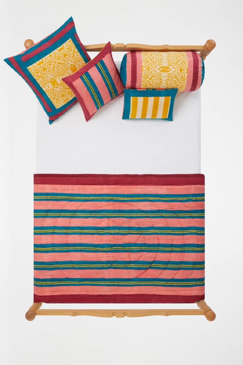 Lisa Corti Trapunta Reversibile 110x180cm Damask Design Gold