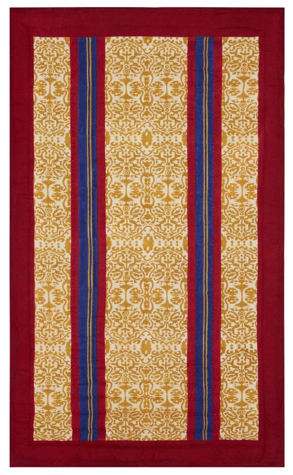 Lisa Corti trapunta reversibile 110x180cm damask stripes chutney