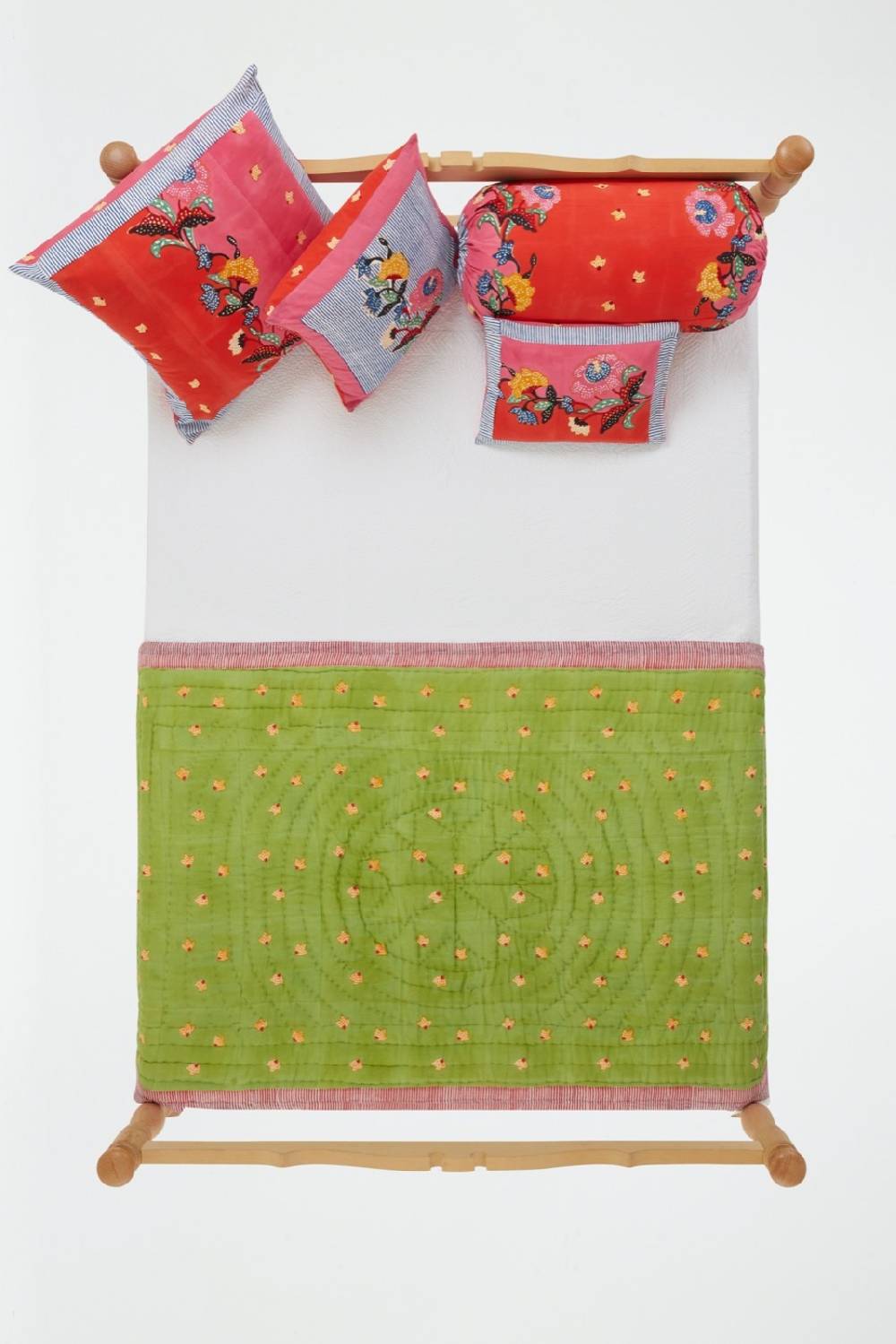 Lisa Corti Trapunta Reversibile 110x180cm Indonesian Red Rose