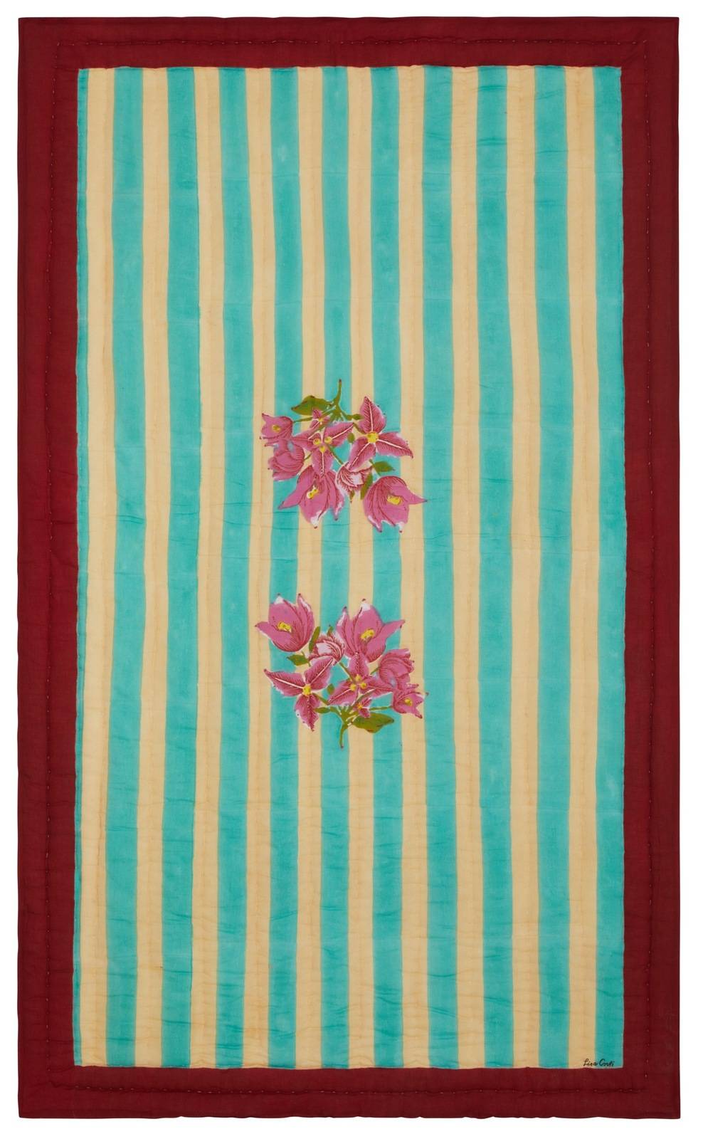 Lisa Corti trapunta reversibile 110x180cm issimo x lisa corti bouganville stripes white veronese