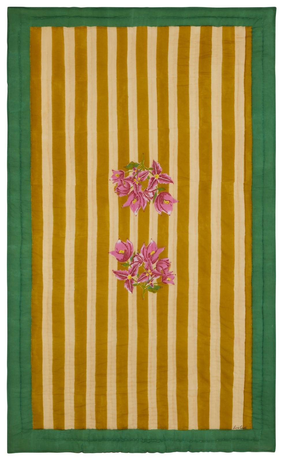 Lisa Corti trapunta reversibile 110x180cm issimo x lisa corti bouganville stripes white mustard