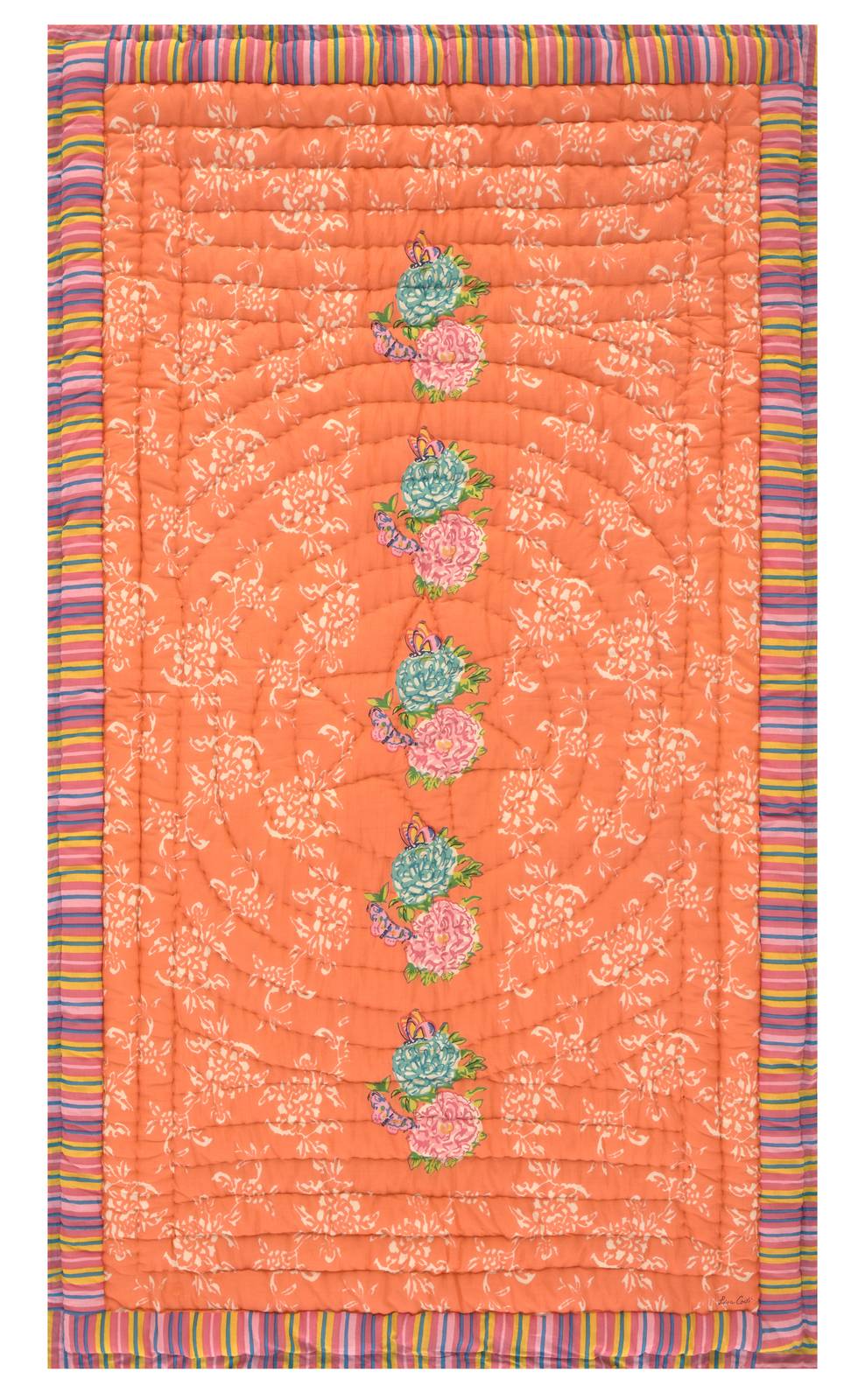 Lisa Corti trapunta reversibile 110x180cm kandem queen peach