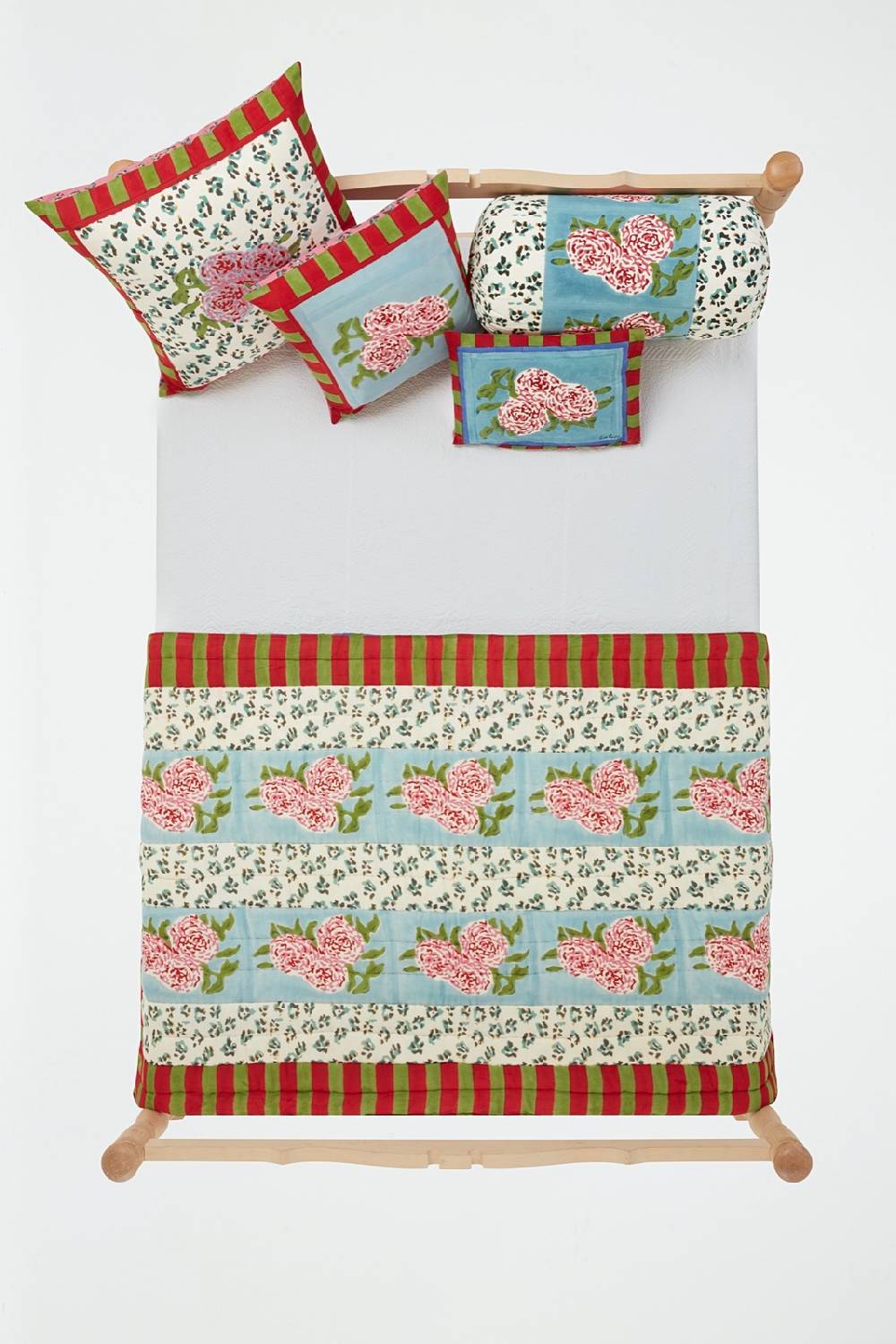 Lisa Corti Trapunta Reversibile 110x180cm Leopard Stripes Sky