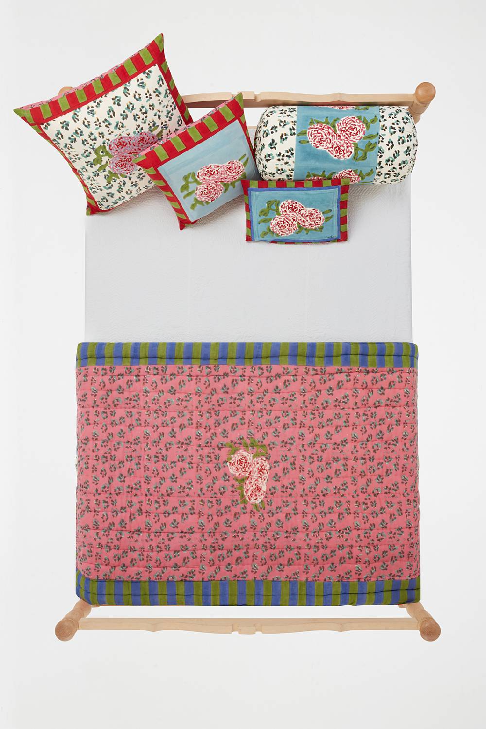 Lisa Corti Trapunta Reversibile 110x180cm Leopard Stripes Sky