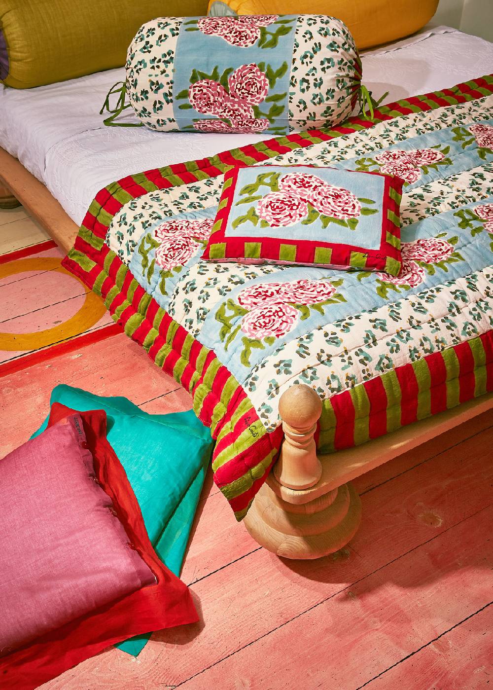 Lisa Corti Trapunta Reversibile 110x180cm Leopard Stripes Sky