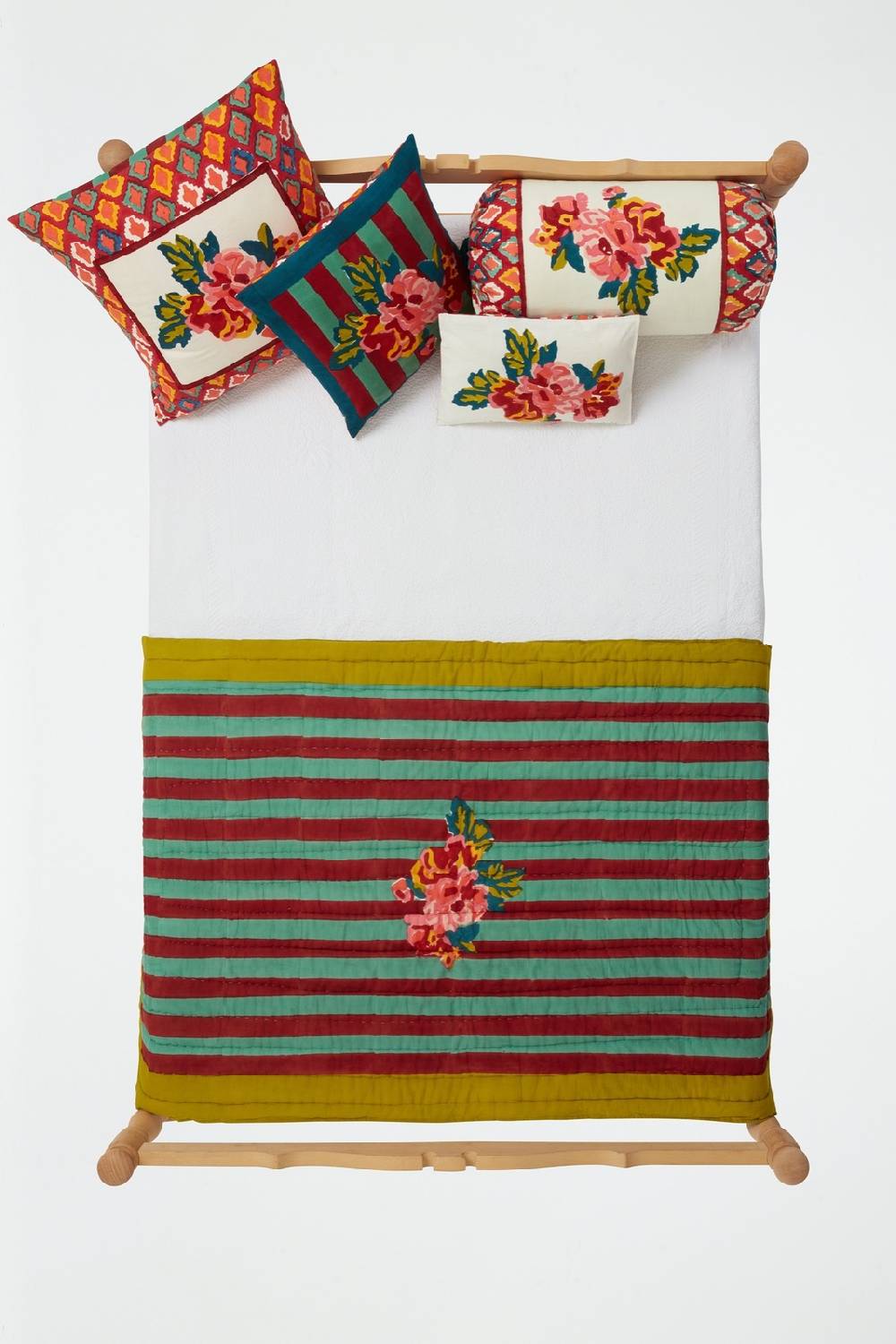 Lisa Corti Trapunta Reversibile 110x180cm Lisa Bouquet Cream