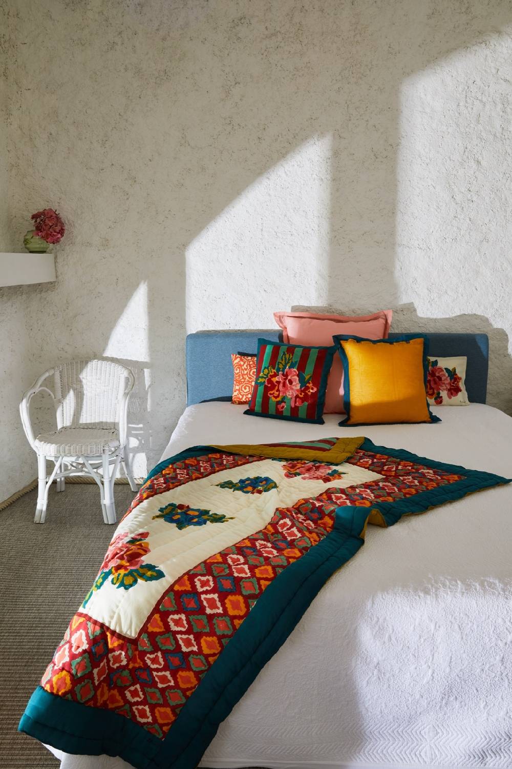 Lisa Corti Trapunta Reversibile 110x180cm Lisa Bouquet Cream