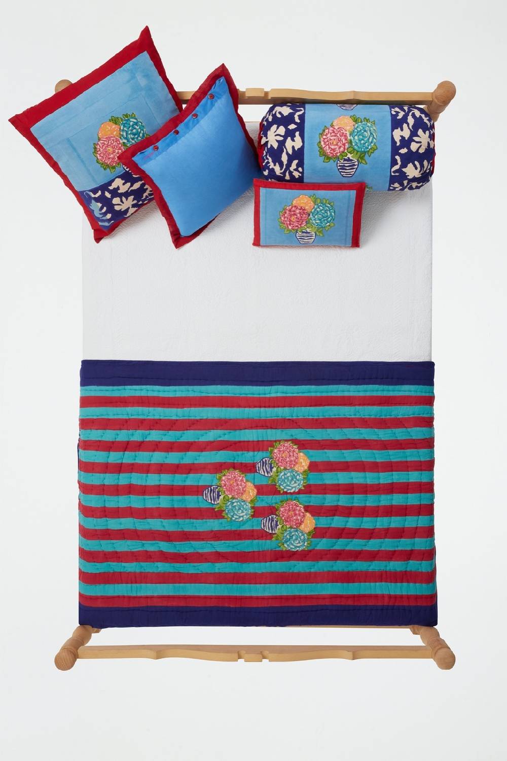 Lisa Corti Trapunta Reversibile 110x180cm Lisa Corti X La Minervetta Blue Pot Sky