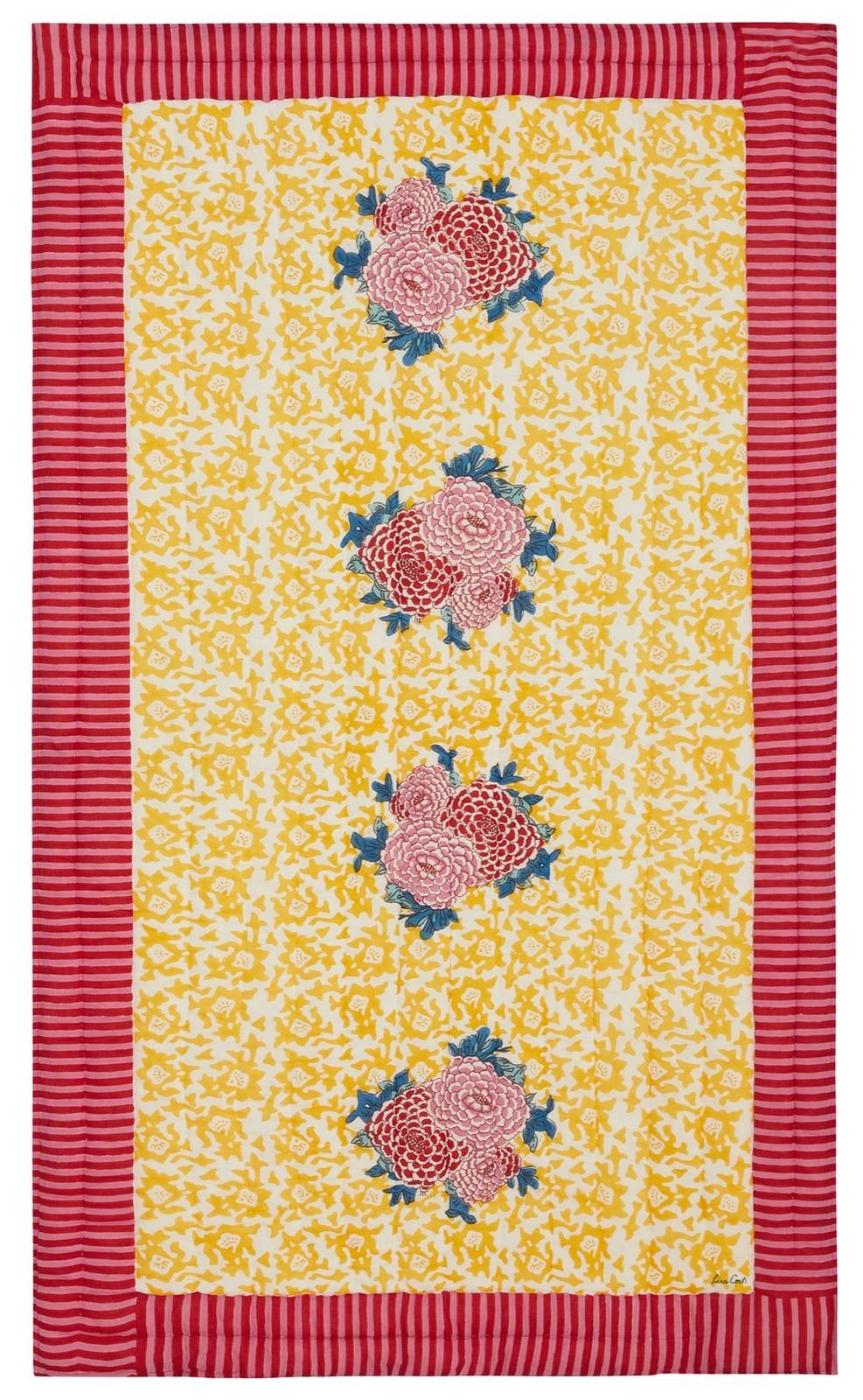 Lisa Corti trapunta reversibile 110x180cm lisa corti x la minervetta arabesque corolla gold natural