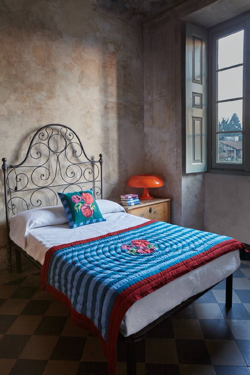 Lisa Corti Trapunta Reversibile 110x180cm Nizam Stripes Ferozi Sugar