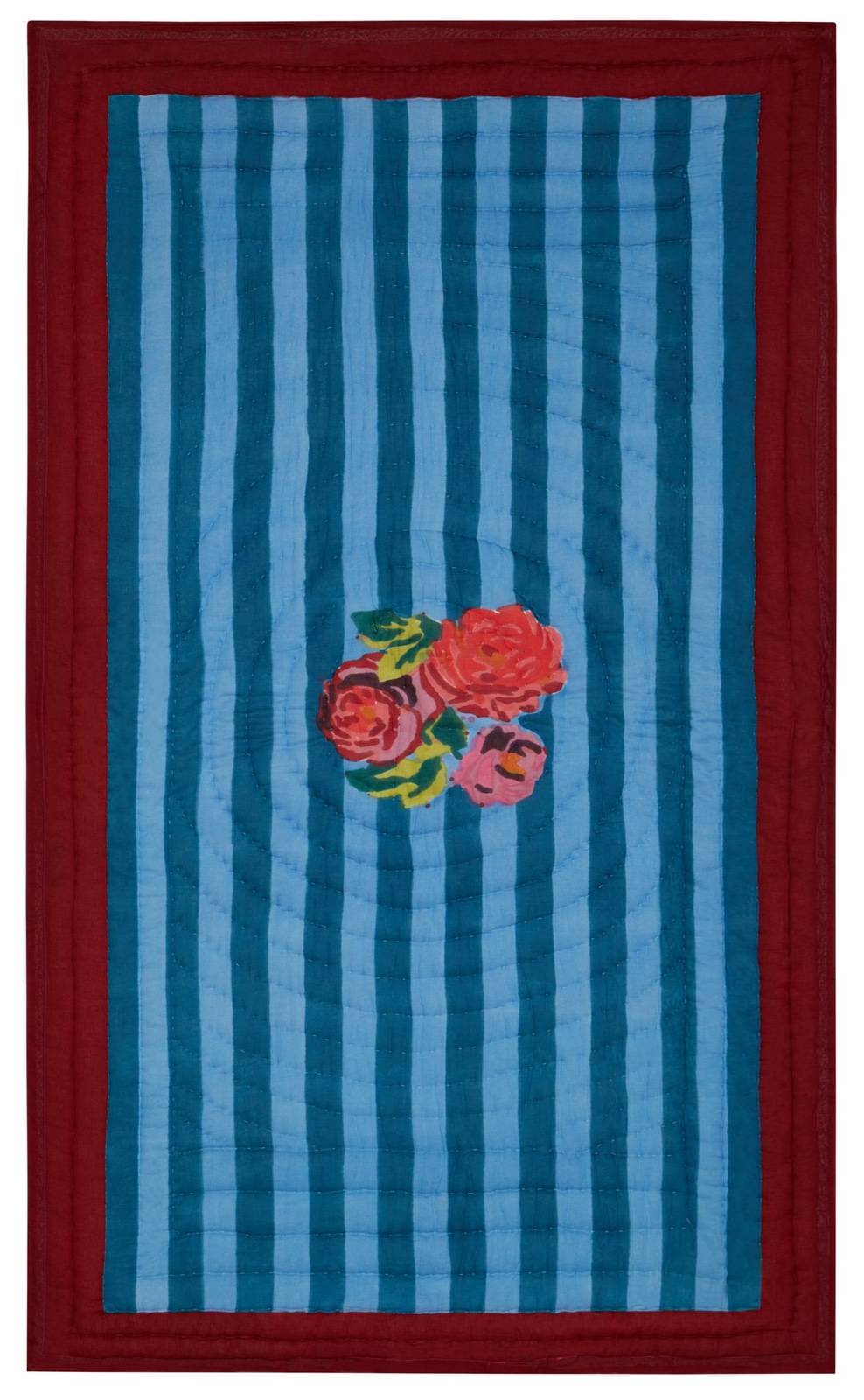 Lisa Corti trapunta reversibile 110x180cm nizam stripes ferozi sugar