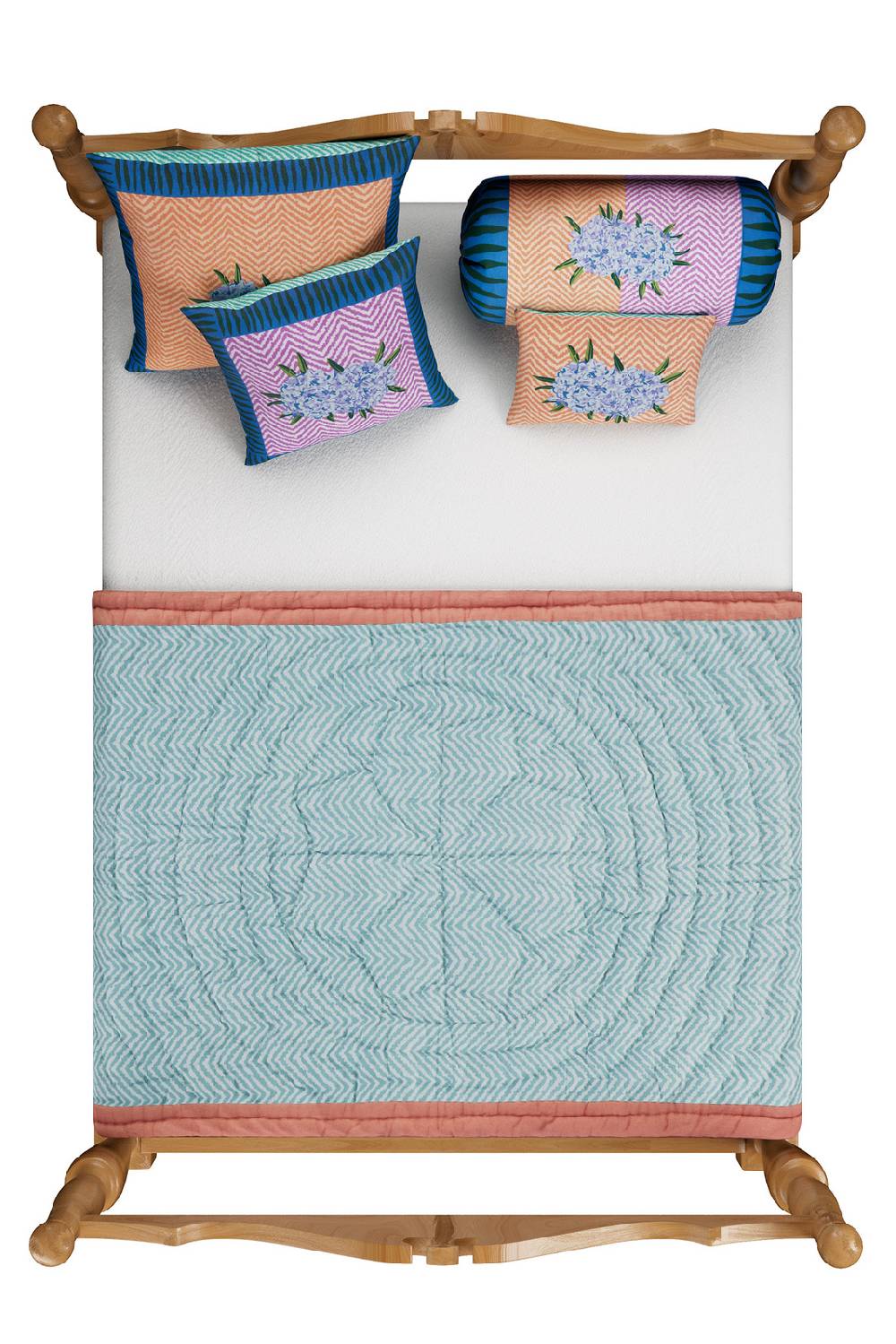 Lisa Corti Trapunta Reversibile 110x180cm Oleander Lilac-peach