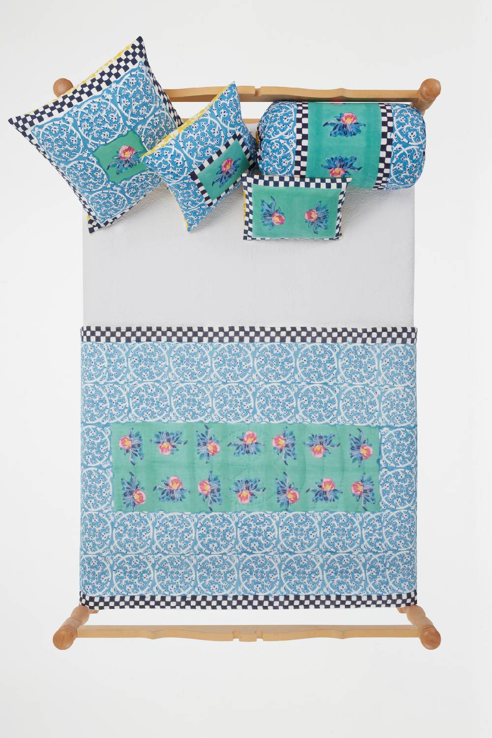 Lisa Corti Trapunta Reversibile 110x180cm Tiles Green