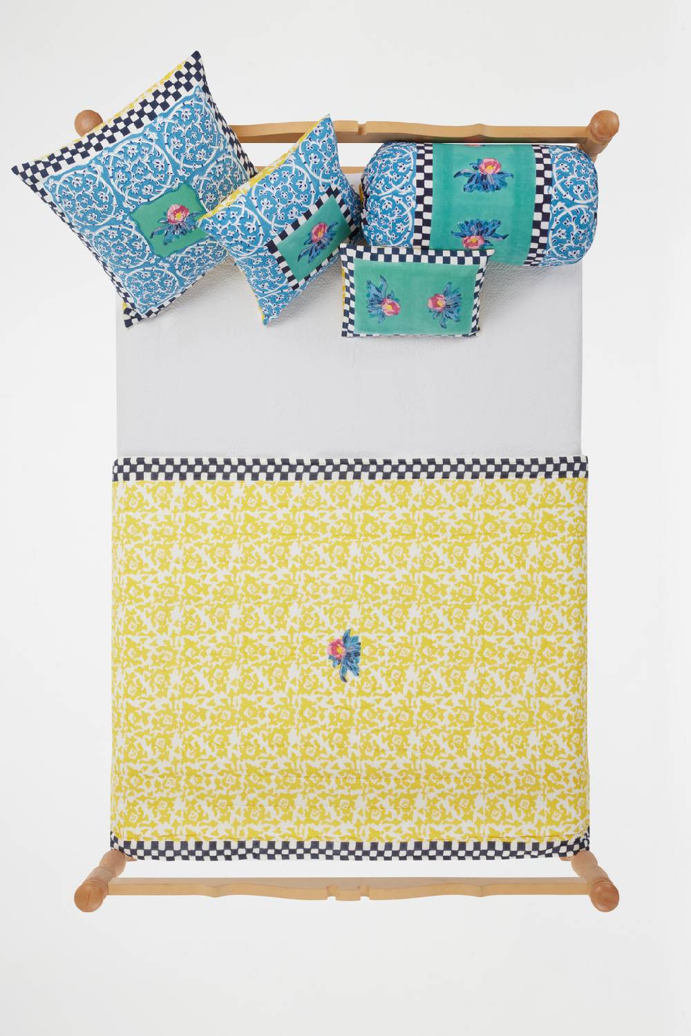 Lisa Corti Trapunta Reversibile 110x180cm Tiles Green