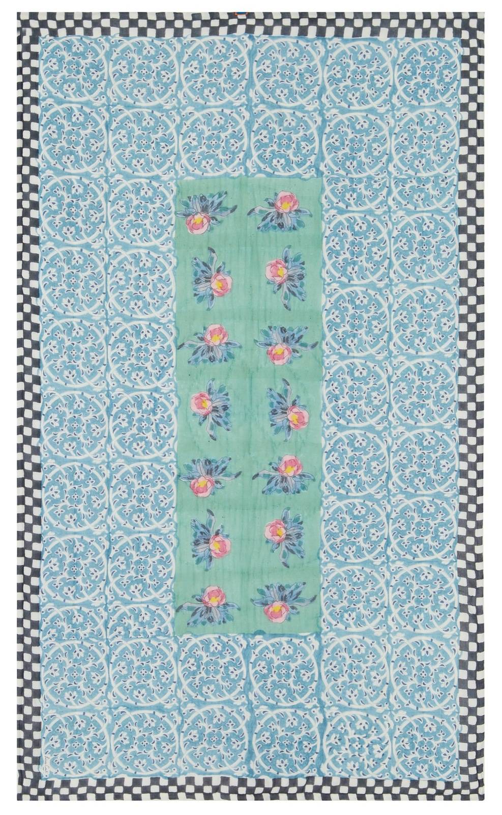 Lisa Corti trapunta reversibile 110x180cm tiles green