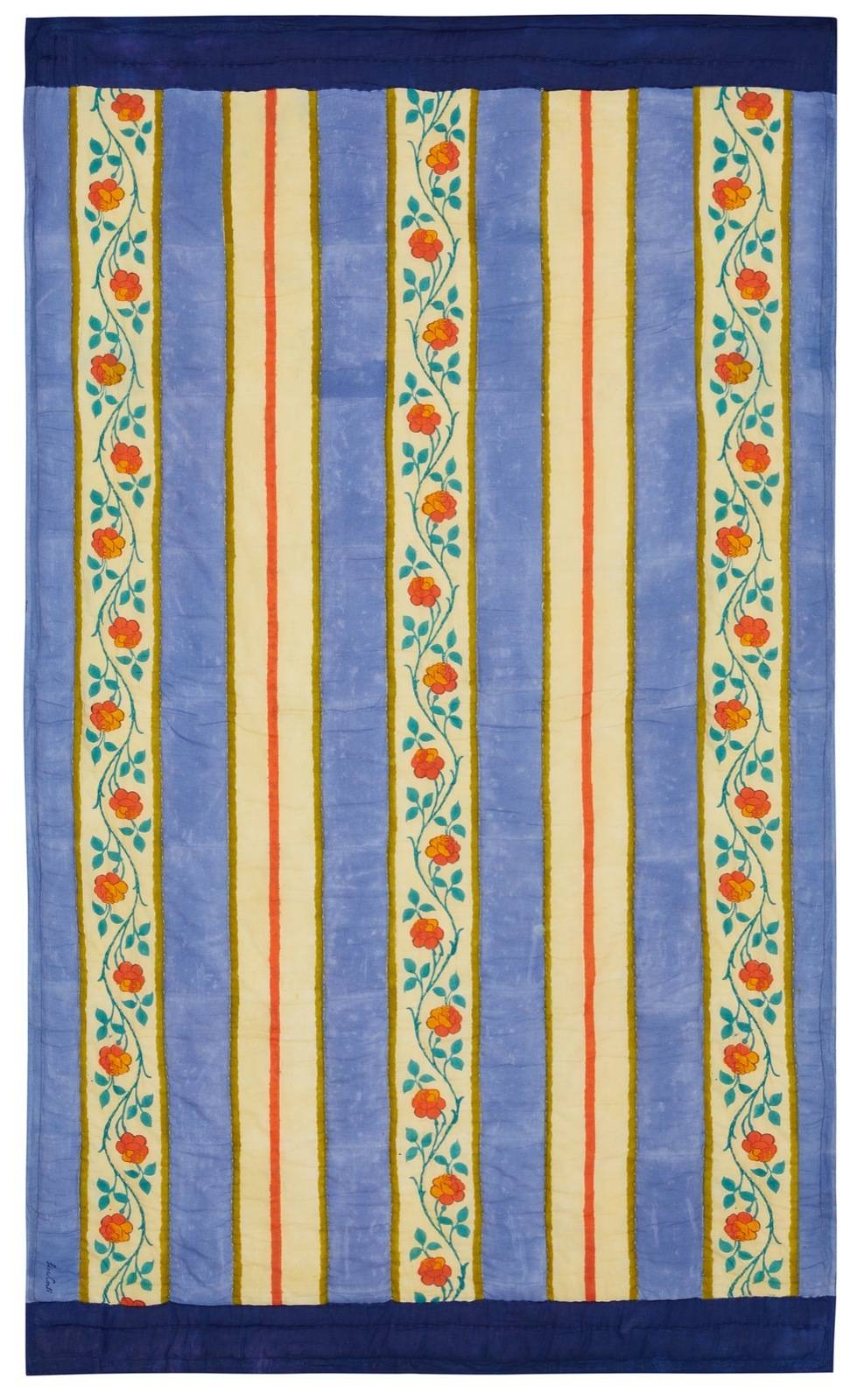 Lisa Corti trapunta reversibile 110x180cm varanasi stripes pervinch