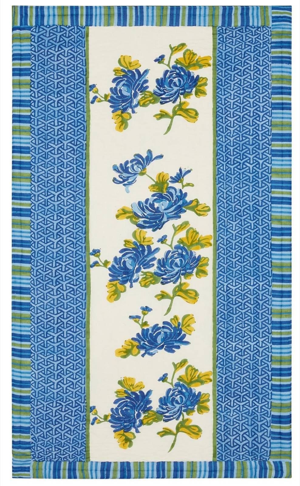 Lisa Corti trapunta reversibile 110x180cm vienna blue cream