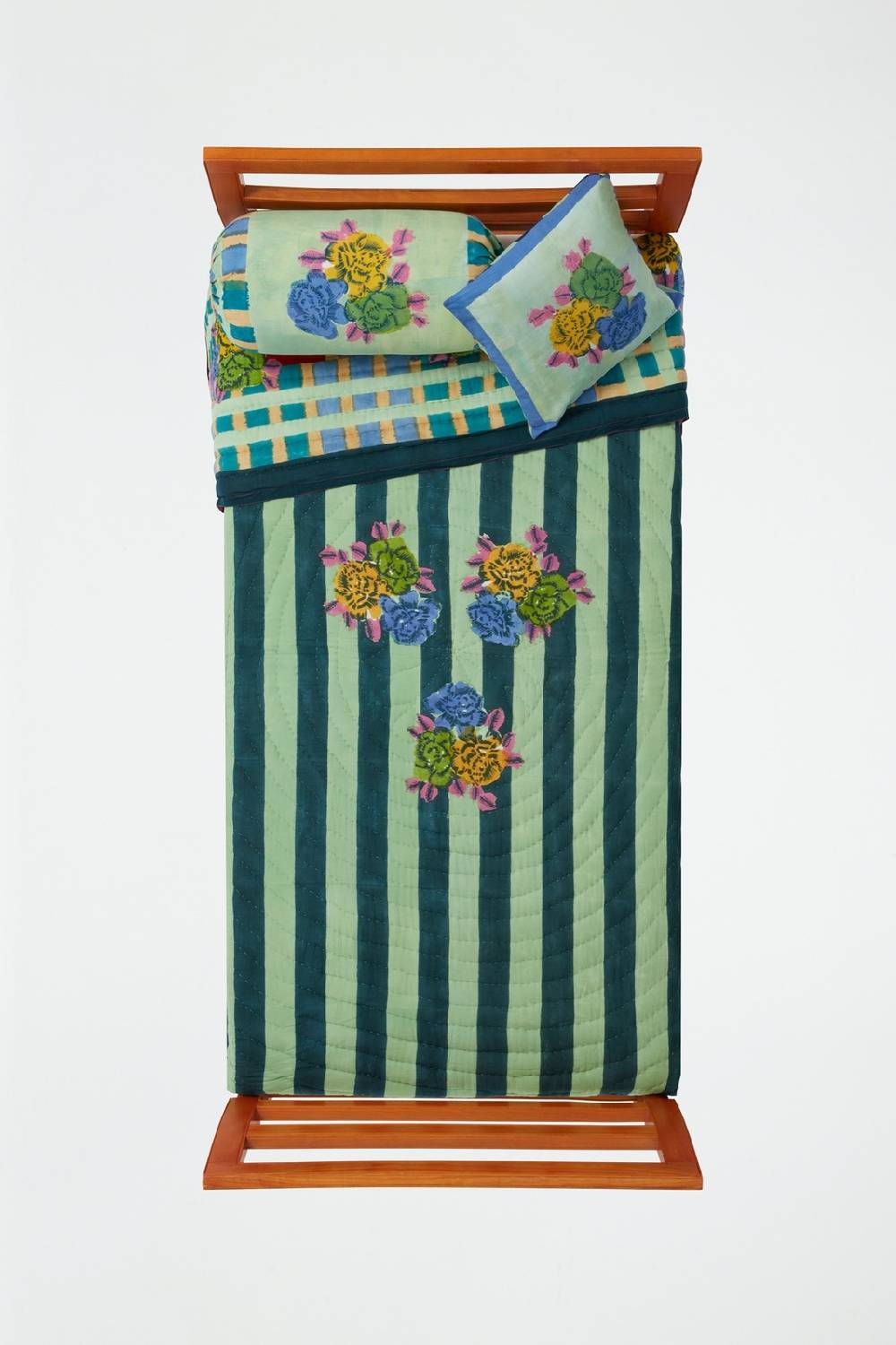 Lisa Corti Trapunta Reversibile 180x270cm Ankara Aqua