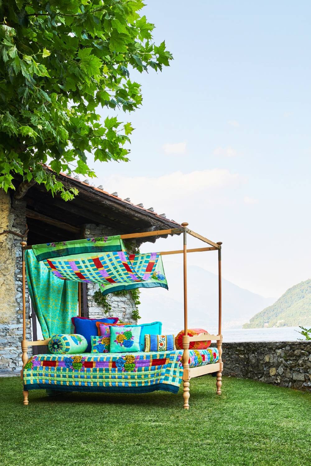 Lisa Corti Trapunta Reversibile 180x270cm Ankara Aqua