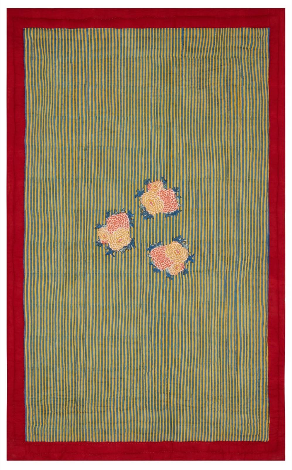 Lisa Corti Trapunta Reversibile 180x270cm Arabesque Corolla Blue Natural