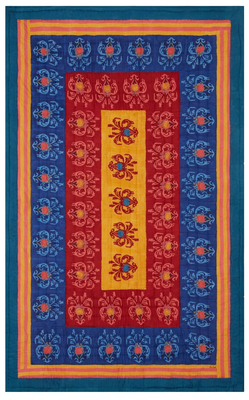 Lisa Corti trapunta reversibile 180x270cm brocade royal blue