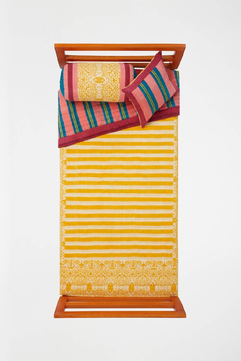 Lisa Corti Trapunta Reversibile 180x270cm Damask Design Gold