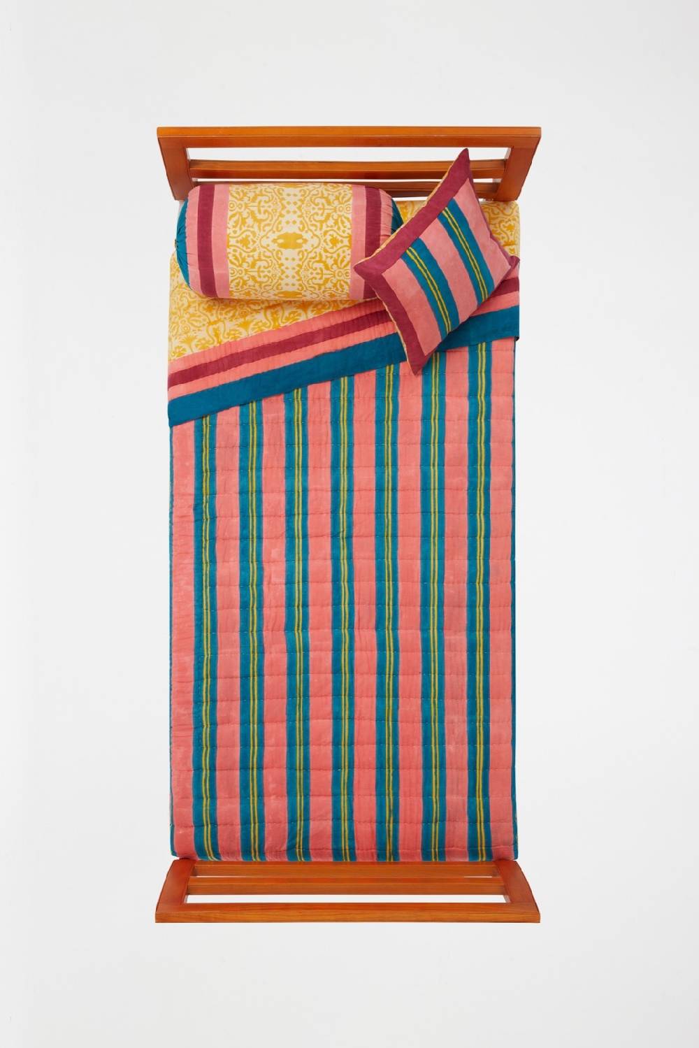 Lisa Corti Trapunta Reversibile 180x270cm Damask Design Gold