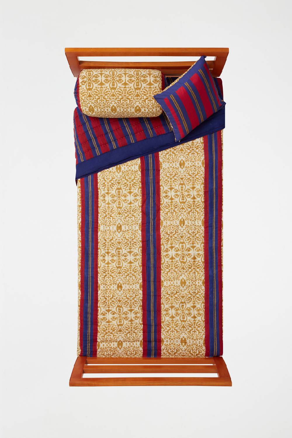 Lisa Corti Trapunta Reversibile 180x270cm Damask Stripes Chutney