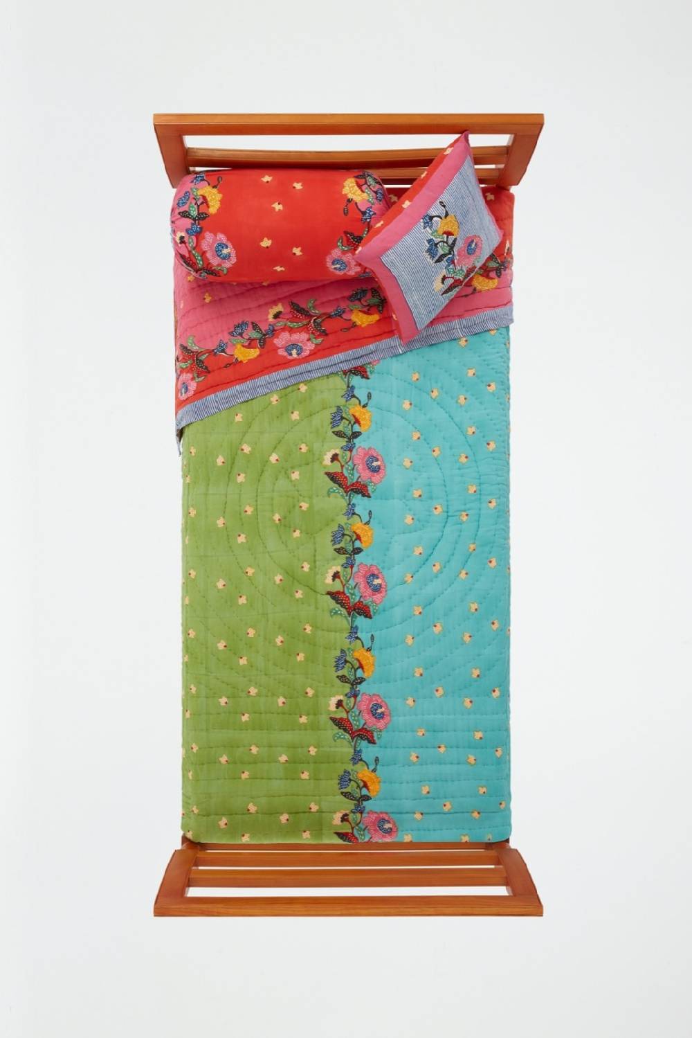 Lisa Corti Trapunta Reversibile 180x270cm Indonesian Red Rose