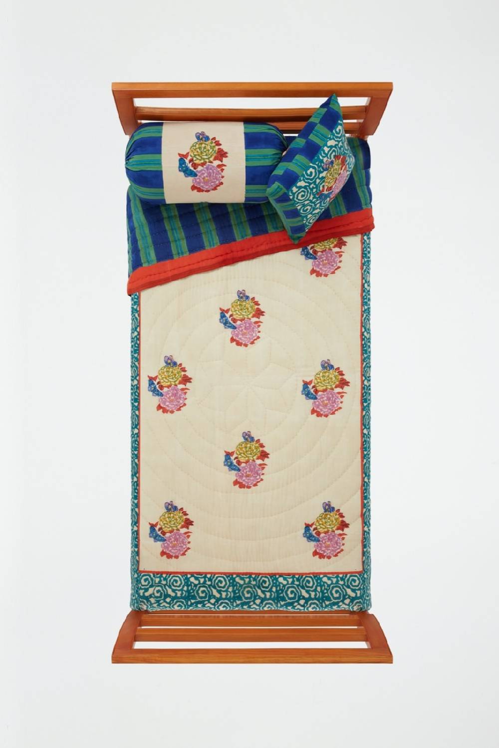 Lisa Corti Trapunta Reversibile 180x270cm Knight Peacock