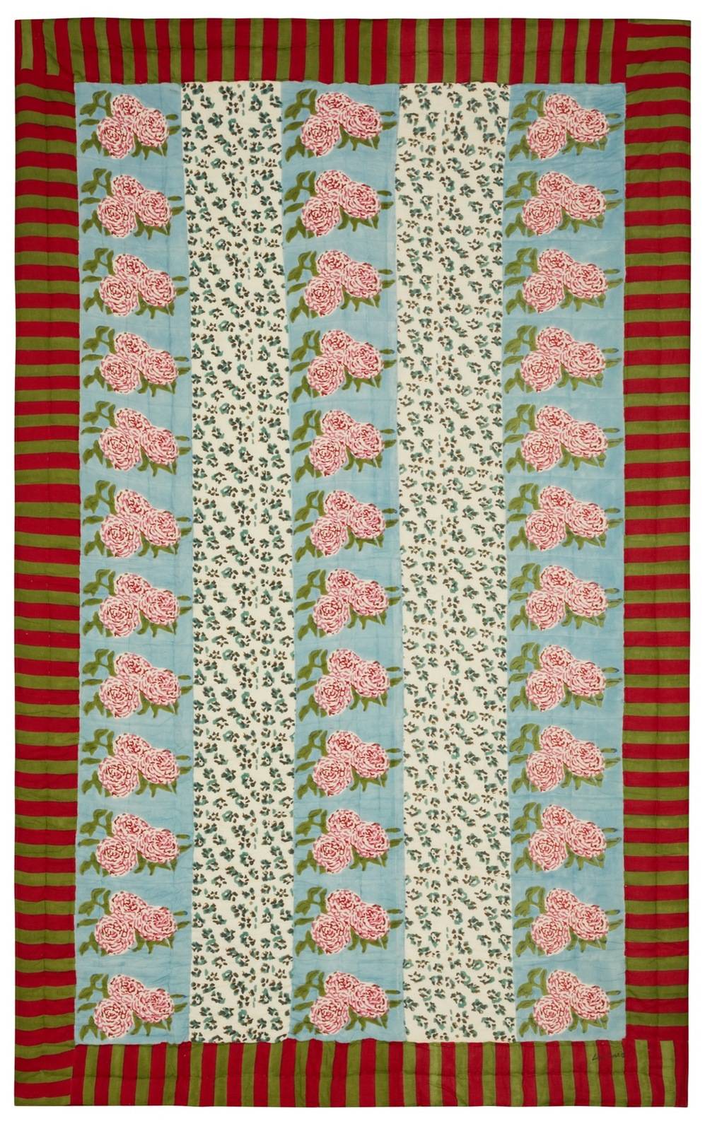 Lisa Corti trapunta reversibile 180x270cm leopard stripes sky