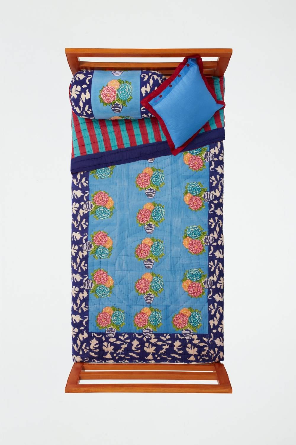 Lisa Corti Trapunta Reversibile 180x270cm Lisa Corti X La Minervetta Blue Pot Sky