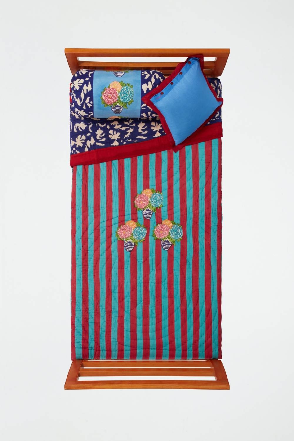 Lisa Corti Trapunta Reversibile 180x270cm Lisa Corti X La Minervetta Blue Pot Sky