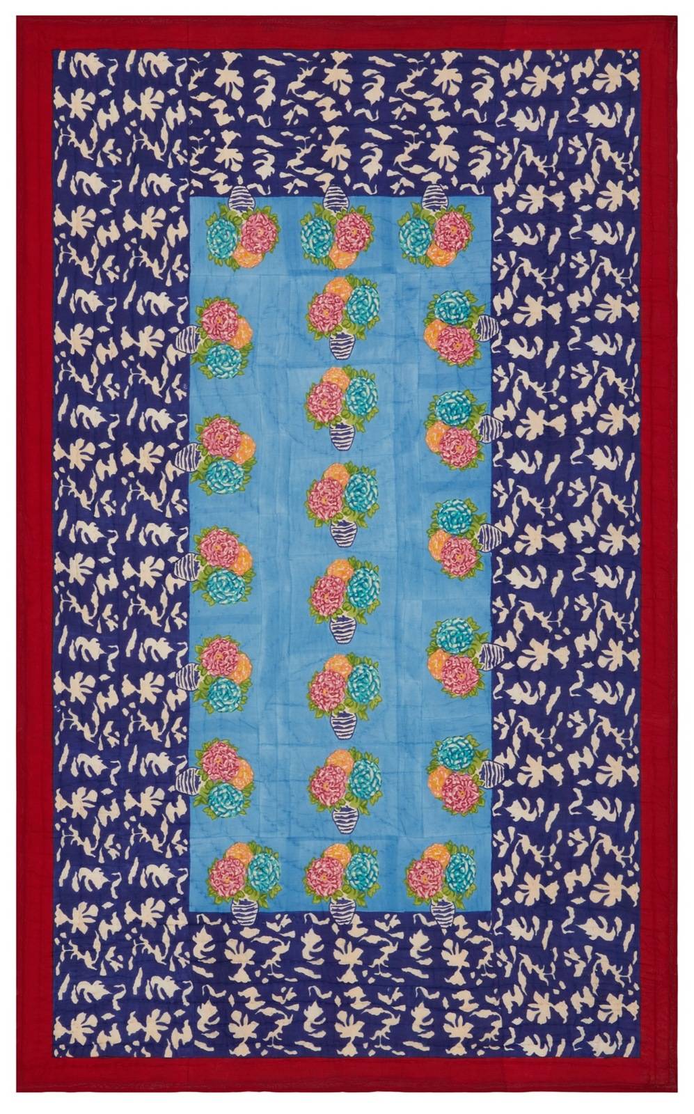 Lisa Corti trapunta reversibile 180x270cm lisa corti x la minervetta blue pot sky