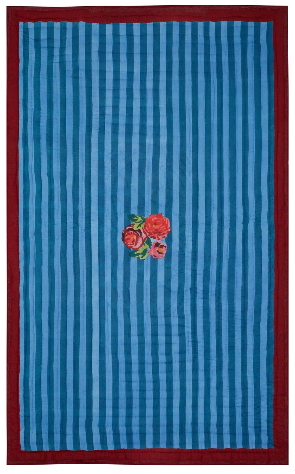 Lisa Corti trapunta reversibile 180x270cm nizam stripes ferozi sugar