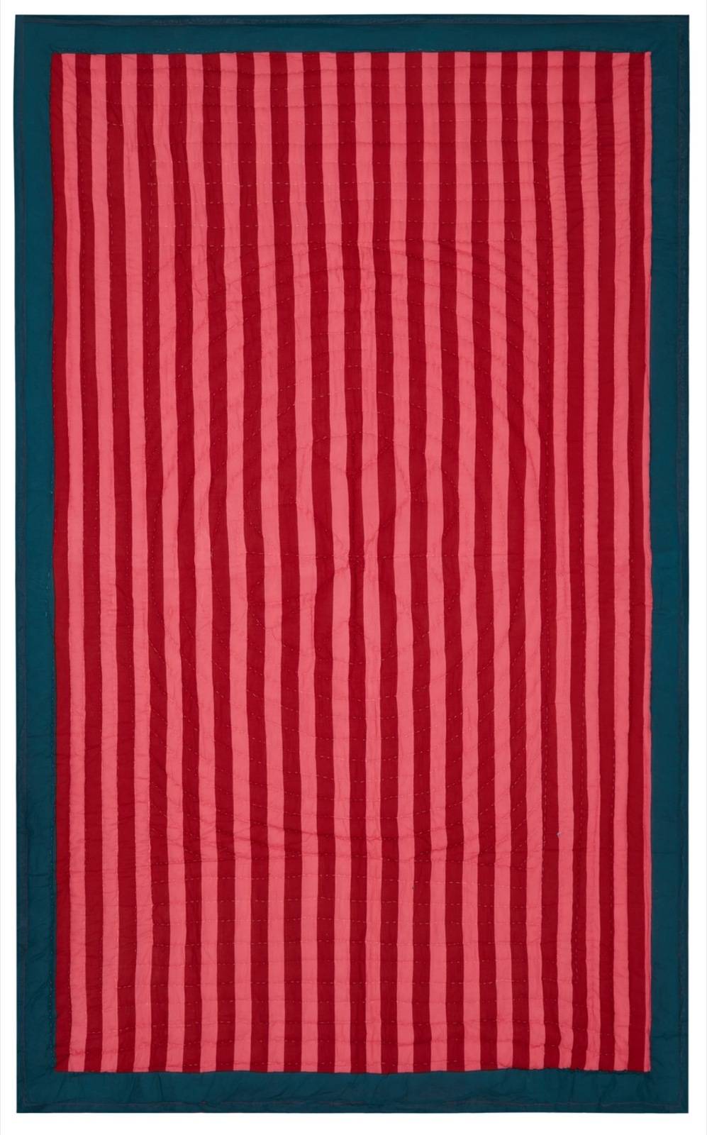 Lisa Corti Trapunta Reversibile 180x270cm Nizam Stripes Green Natural