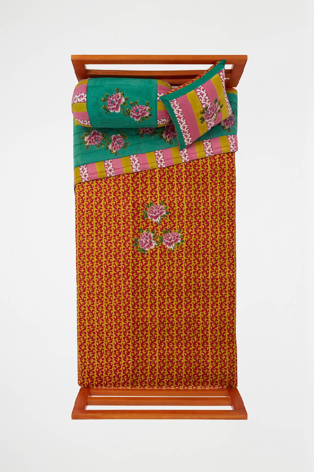 Lisa Corti Trapunta Reversibile 180x270cm Ortensia Peach Emerald