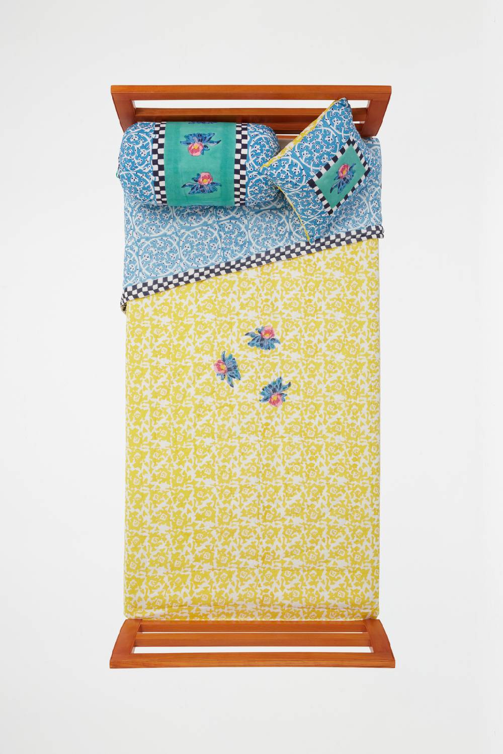 Lisa Corti Trapunta Reversibile 180x270cm Tiles Green