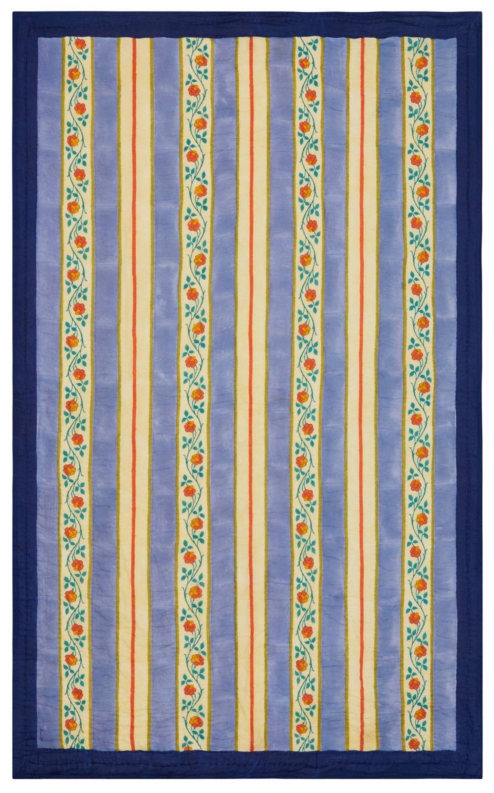 Lisa Corti trapunta reversibile 180x270cm varanasi stripes pervinch