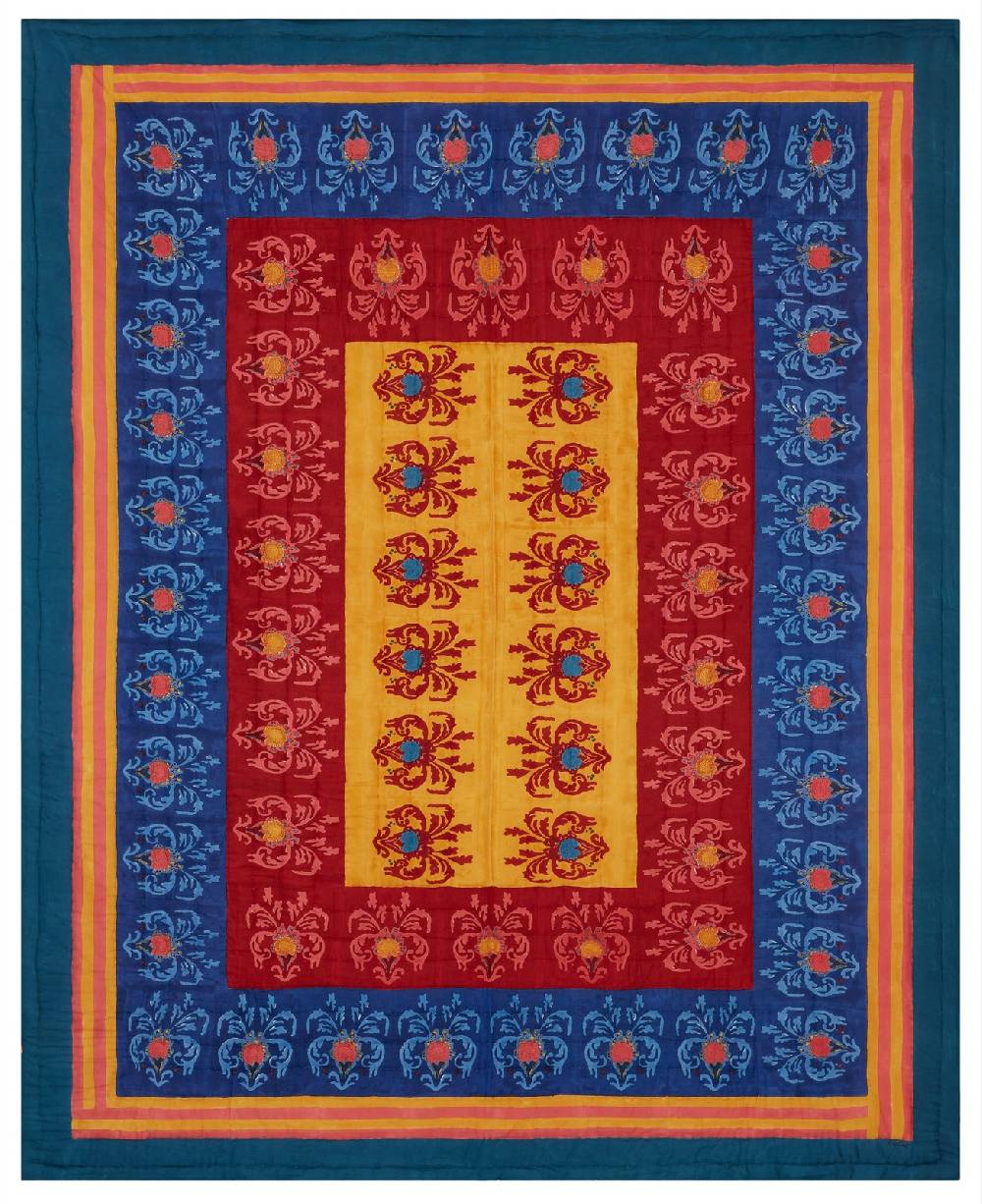 Lisa Corti trapunta reversibile 220x270cm brocade royal blue