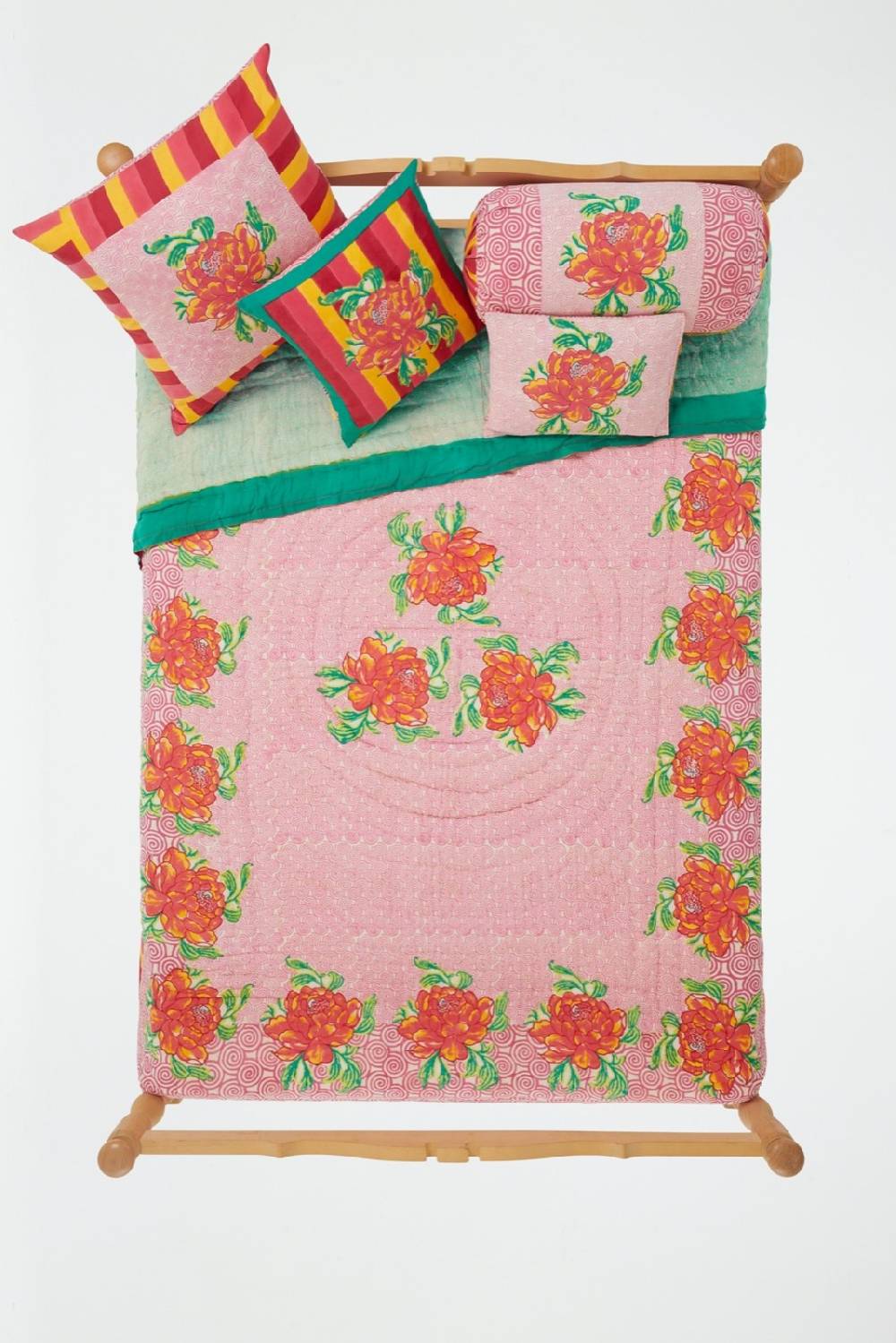 Lisa Corti Trapunta Reversibile 220x270cm Camelia Magenta Pink