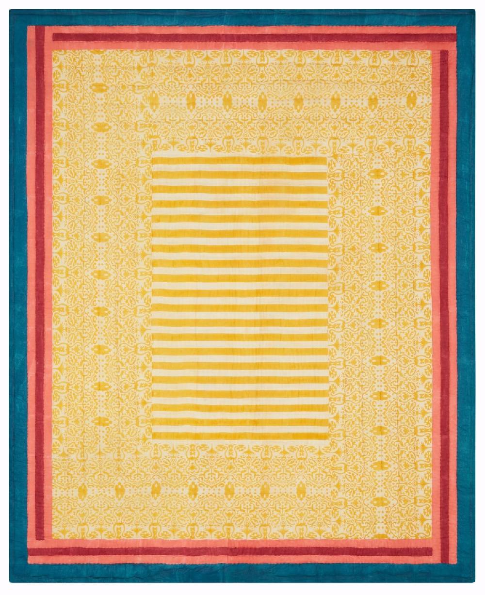 Lisa Corti Trapunta Reversibile 220x270cm Damask Design Gold