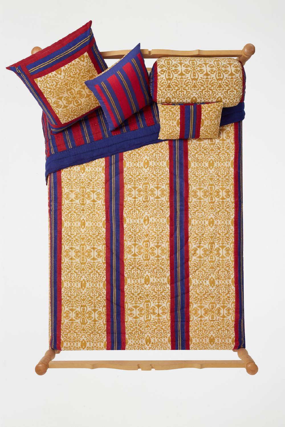 Lisa Corti Trapunta Reversibile 220x270cm Damask Stripes Chutney