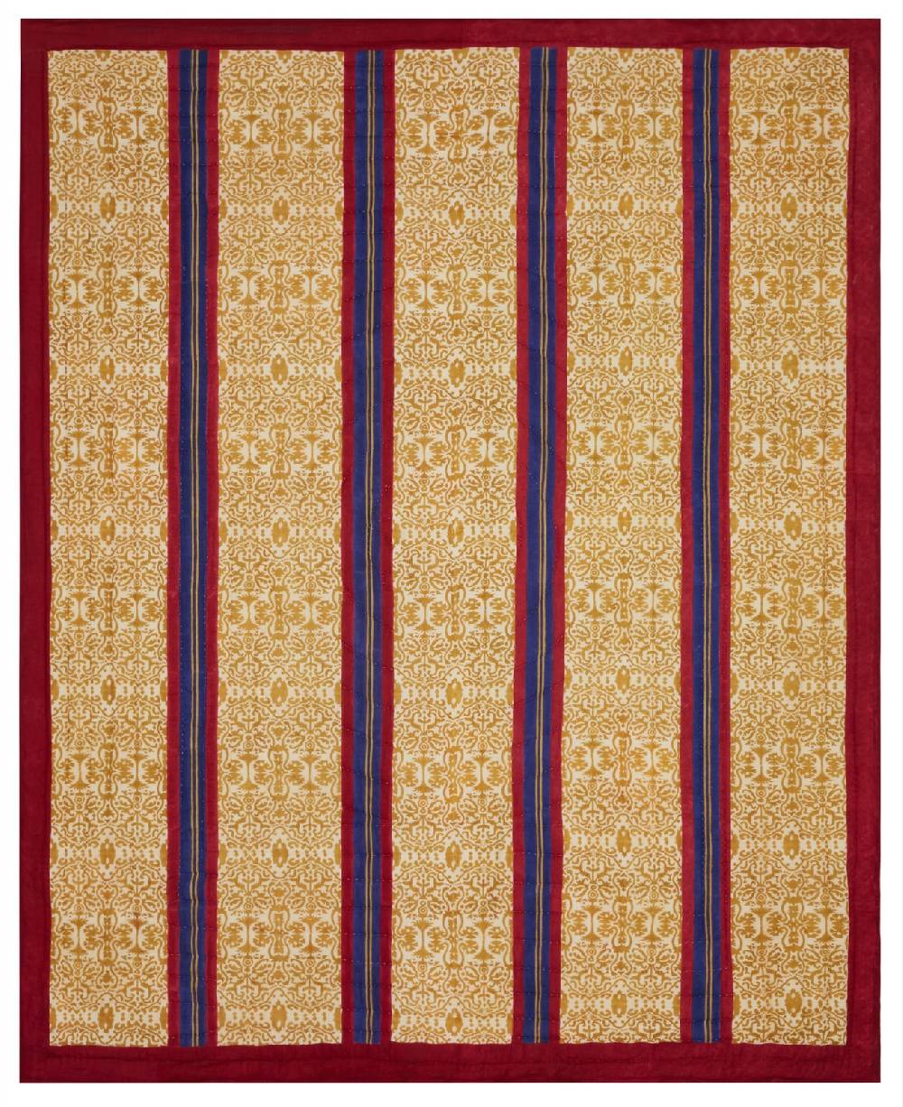 Lisa Corti trapunta reversibile 220x270cm damask stripes chutney