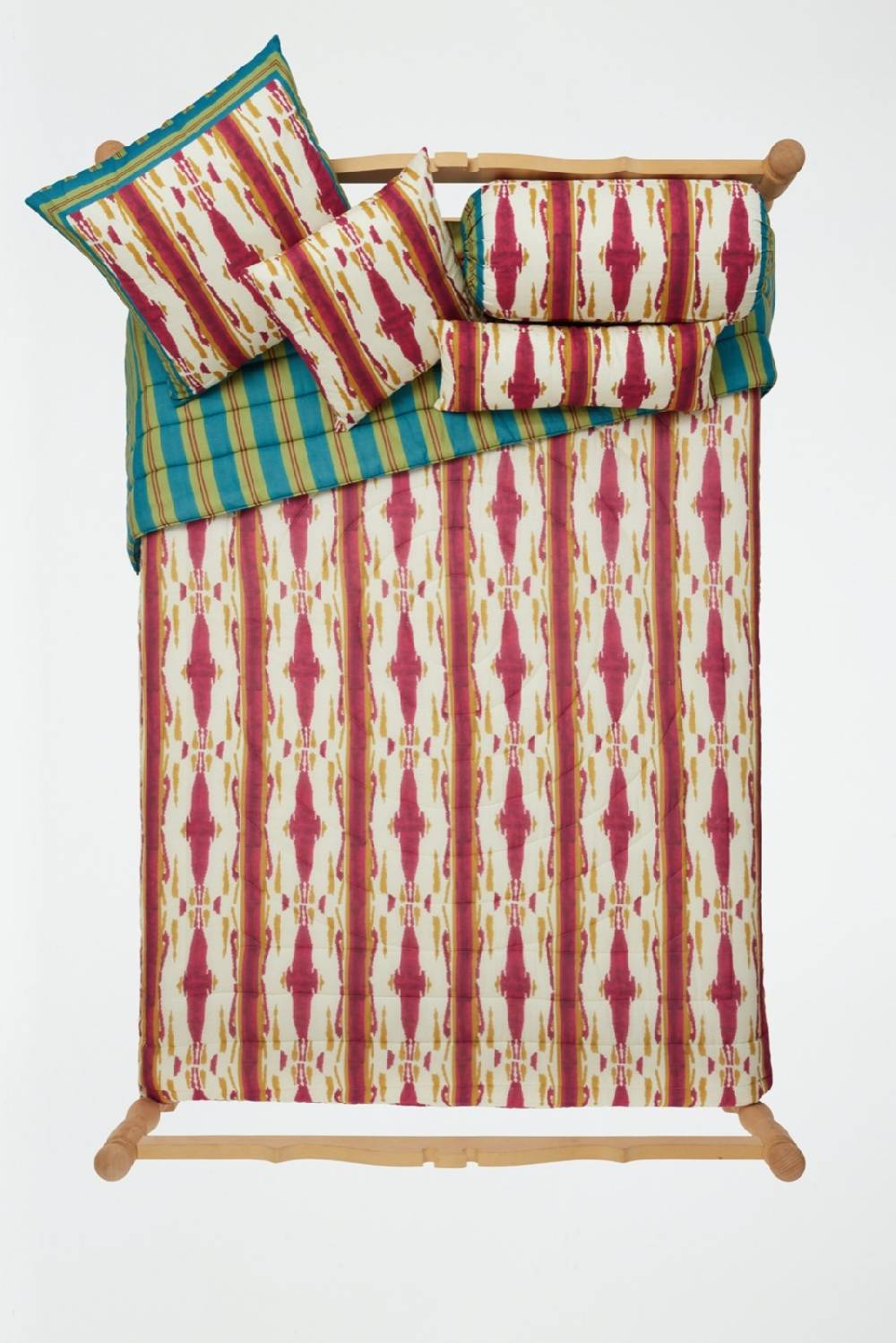 Lisa Corti Trapunta Reversibile 220x270cm Flame Aubergine Gold