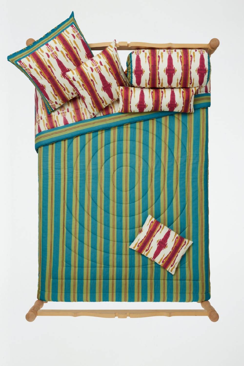 Lisa Corti Trapunta Reversibile 220x270cm Flame Aubergine Gold